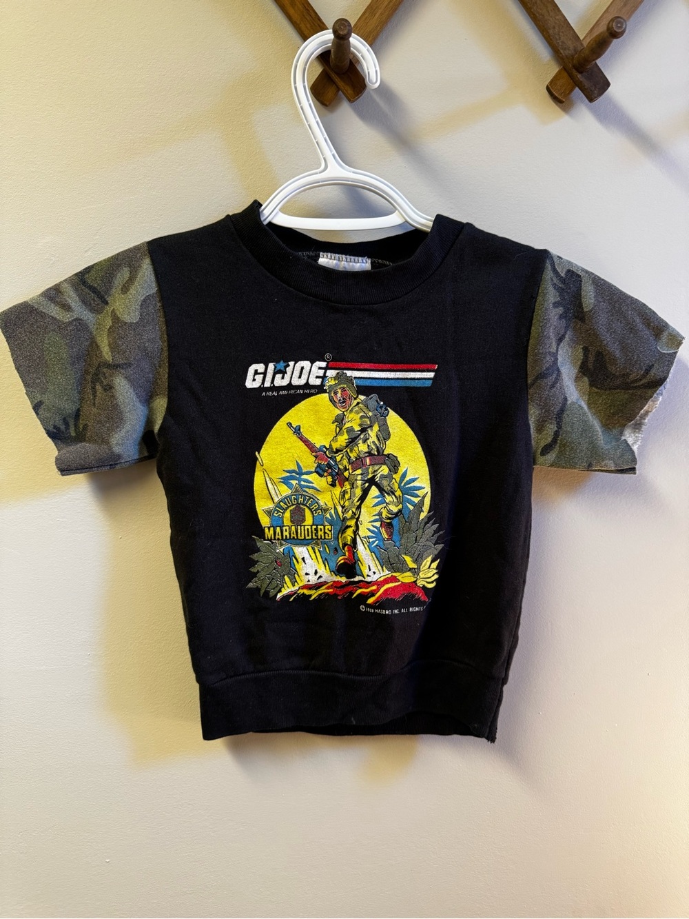 Vintage Hasbro Black GI Joe Graphic Tee with Camo Sleeves